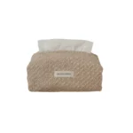 Beige Boucle Textured Fabric Tissue Box Cover Cozy Decor