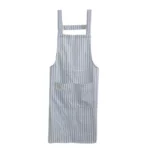 Blue Striped Cross-Back Kitchen Apron