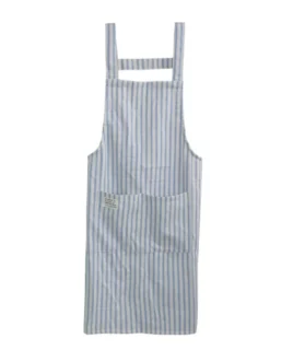 Blue Striped Cross-Back Kitchen Apron