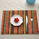 Boho Ethnic Striped Placemat Red Orange