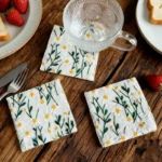 Daisy Embroidered Coasters