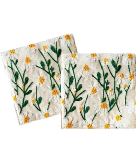 Daisy Embroidered Coasters