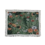 Dandelion Meadow Vintage Floral Tapestry Placemat with Fringe