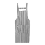Dark Green Striped Cross-Back Kitchen Apron