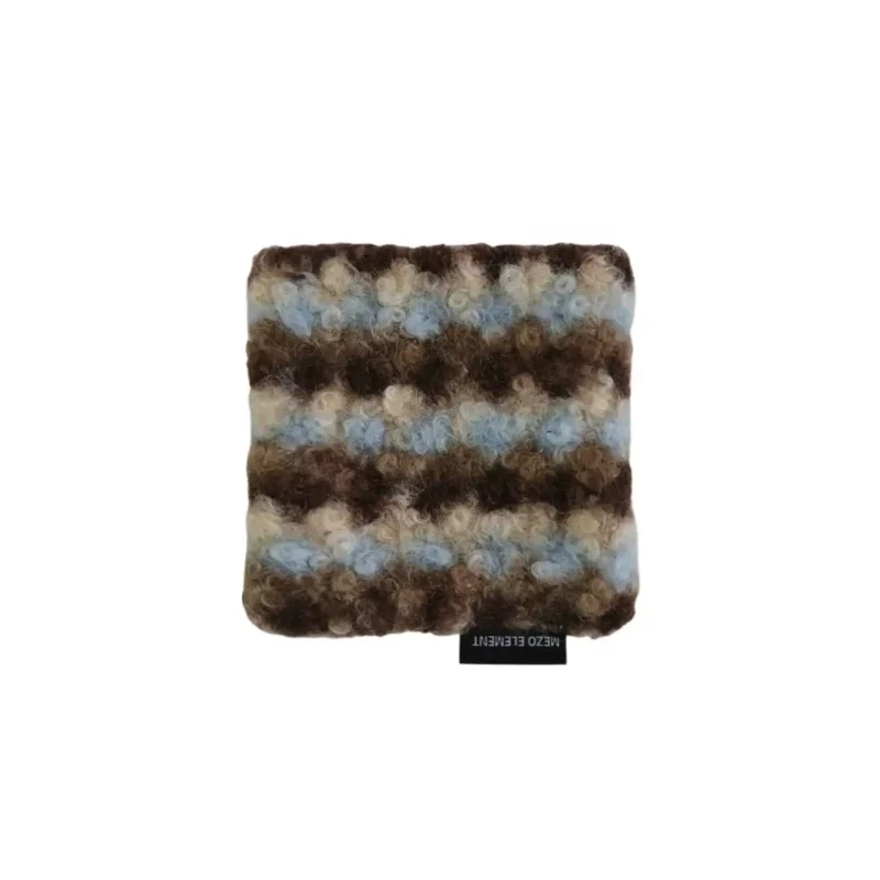 Felted Wool Coasters Blue Brown