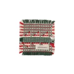 Handwoven Fringe Coasters Christmas red and green