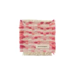 Handwoven Fringe Coasters Pink