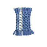 Mini Macramé Coaster Blue and white