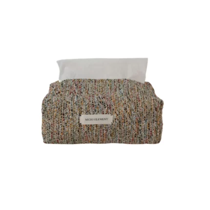 Multicolor Boucle Tweed Fabric Tissue Box Cover Luxury Decor