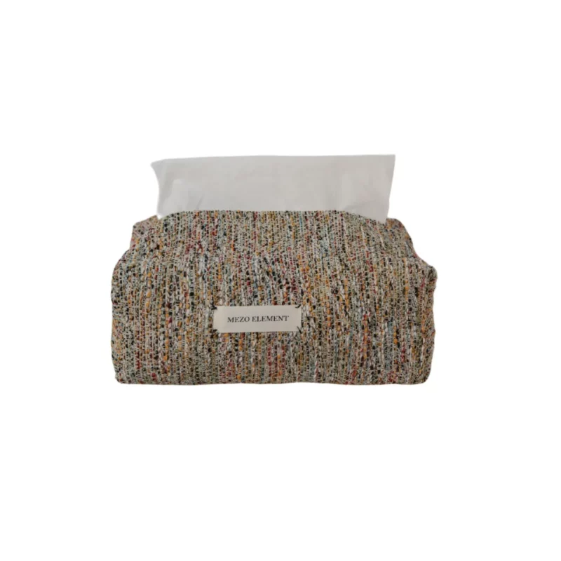 Multicolor Boucle Tweed Fabric Tissue Box Cover Luxury Decor