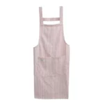 Pink Striped Cross-Back Kitchen Apron