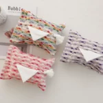 Retro Woven Fabric Tissue Box Cover