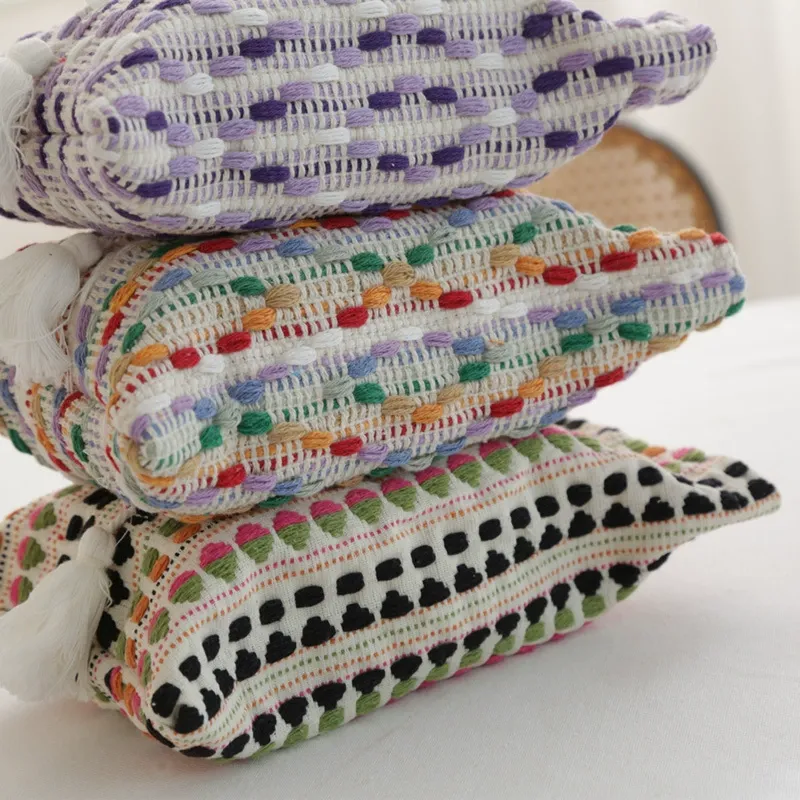 Retro Woven Fabric Tissue Box Cover
