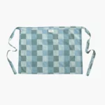 Striped Checkered Half Apron blue