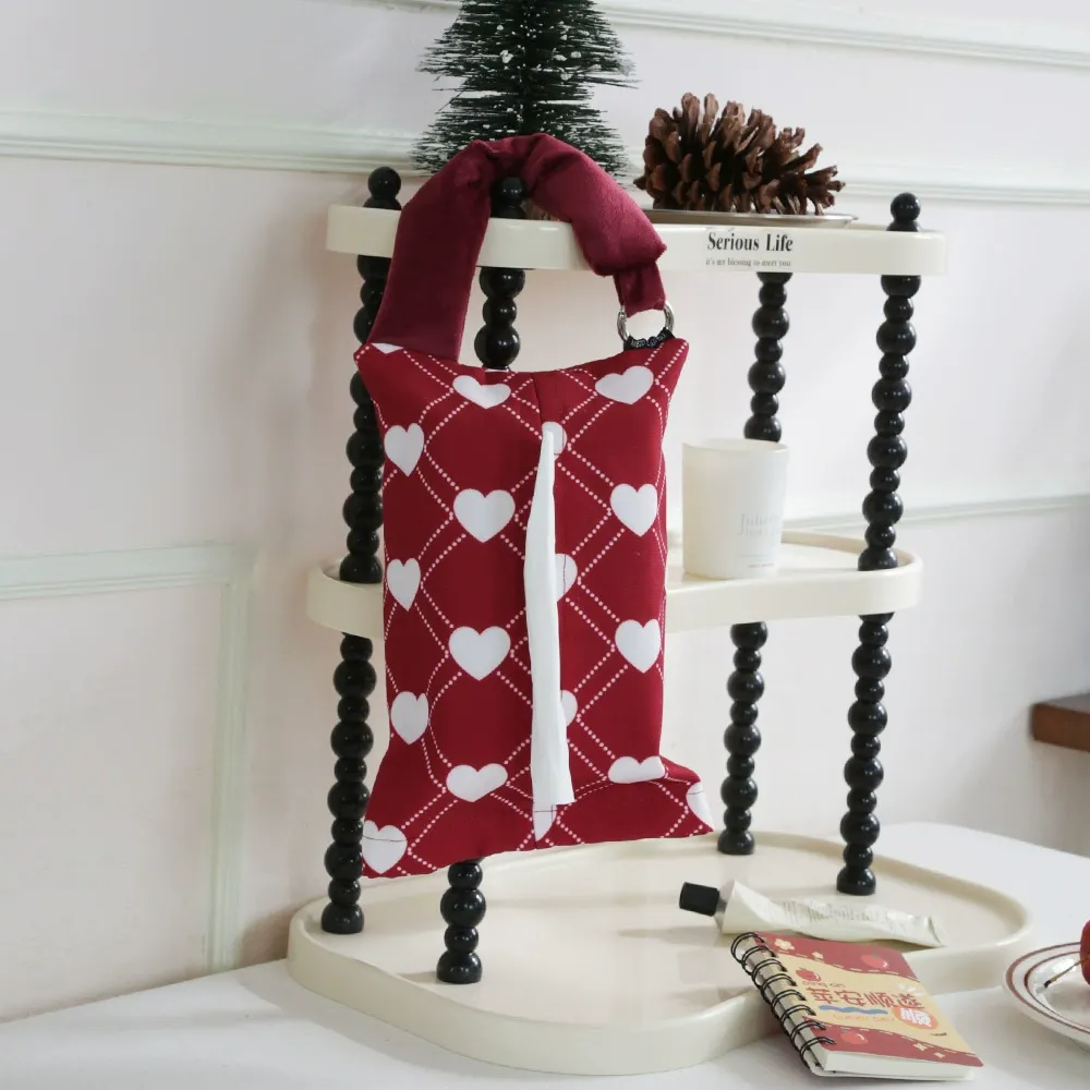 Valentine Heart Hanging Tissue Holder Pouch