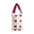 Valentine Heart Hanging Tissue Holder Pouch White Red Lattice Hearts
