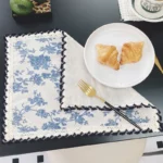 Vintage Blue Floral Lace Placemat