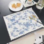 Vintage Blue Floral Lace Placemat