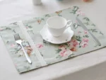 Vintage Rose Floral Placemat with Lace Trim