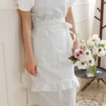 White Ruffled Half Apron