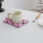 Bow-Embellished Fabric Coaster