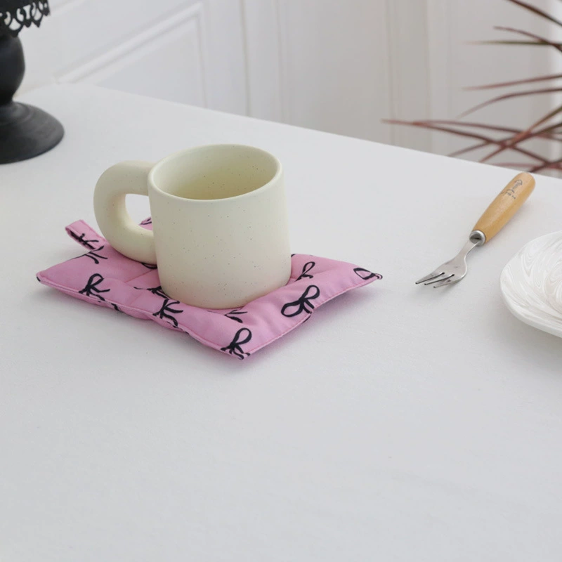 Bow-Embellished Fabric Coaster
