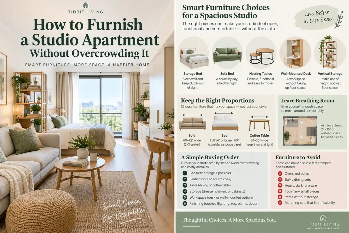how to furnish a studio apartment