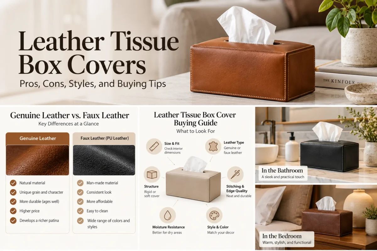 leather tissue box